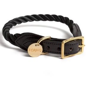 FOUND MY ANIMAL black rope/leather collar …